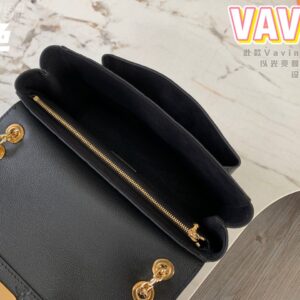 Louis Vuitton LV Vavin Monogram Black With Lock Gold Like Auth Handbags 25x18x10cm