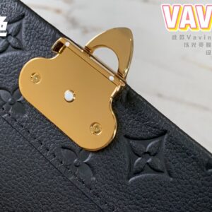 Louis Vuitton LV Vavin Monogram Black With Lock Gold Like Auth Handbags 25x18x10cm