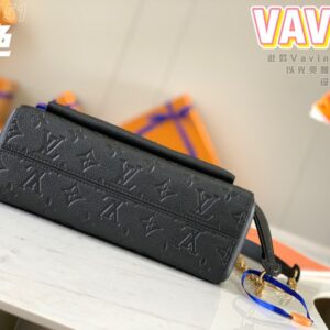 Louis Vuitton LV Vavin Monogram Black With Lock Gold Like Auth Handbags 25x18x10cm