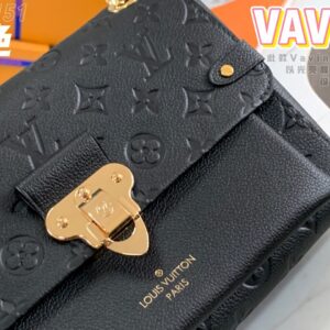 Louis Vuitton LV Vavin Monogram Black With Lock Gold Like Auth Handbags 25x18x10cm