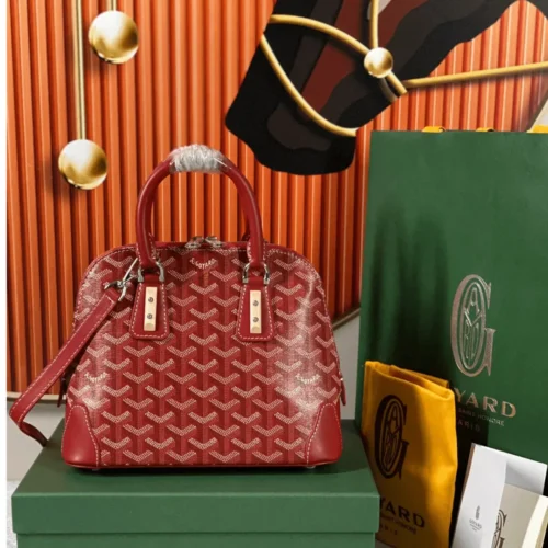 Untitled-design-2025-05-23T191531.622 Goyard Alma Vedome Red Super Quality Handbag With Fabric Wrapped Leather Strap 24cm