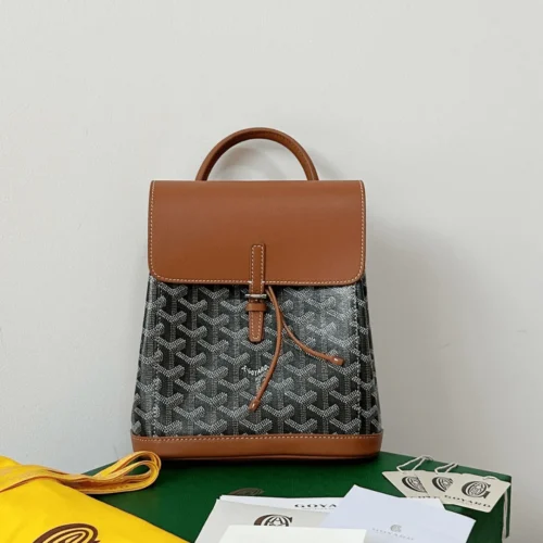 Untitled-design-2025-05-23T192357.138 Goyard Mini Backpack Brown Super Quality Monogram Pattern Size 23x19cm