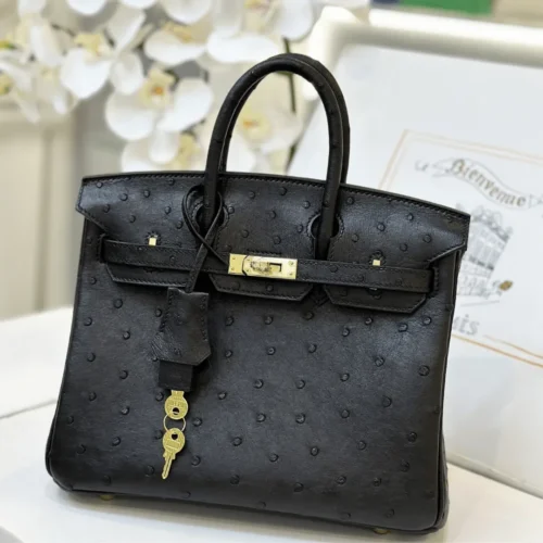 Untitled-design-2025-05-26T003830.412 Hermes Birkin 25 Black Ostrich Leather Gold Hardware