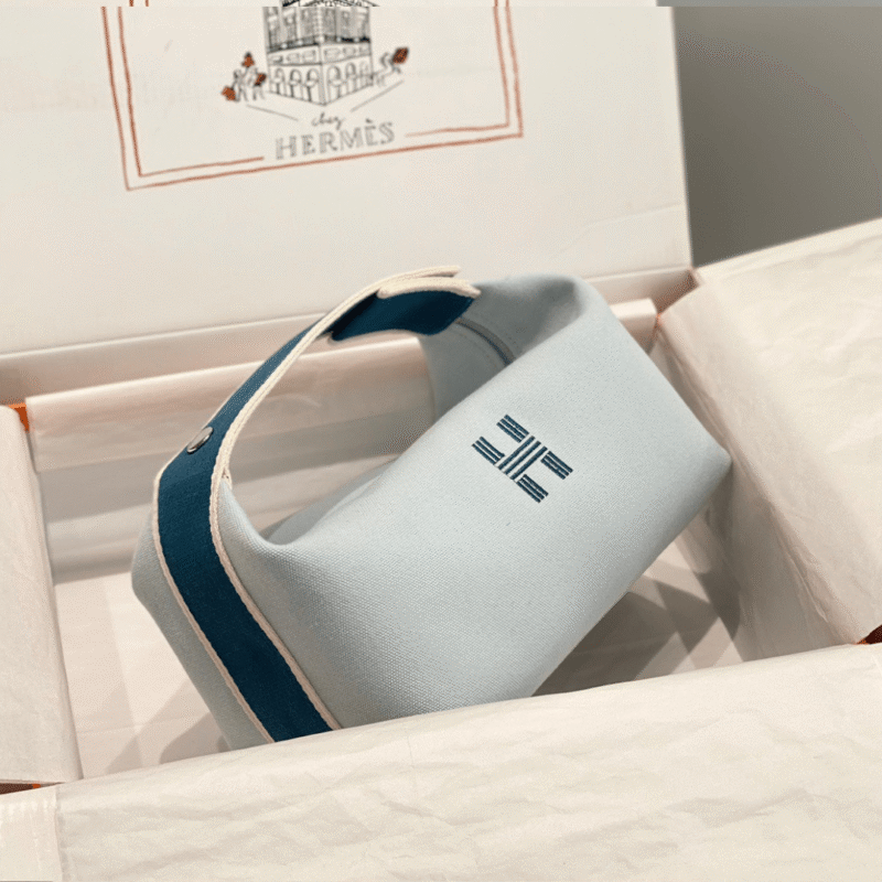 Hermes Bride A Brac PM Woman’s Clutch Bag Blue Handbags 12x20x10cm