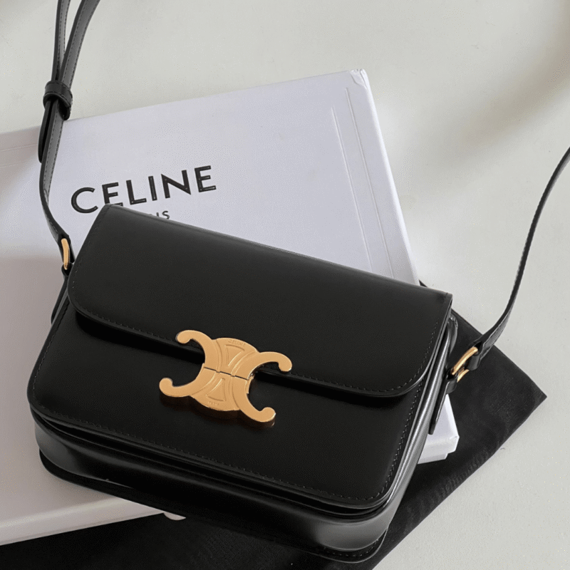 Celine Mini Bag Black Handbag Smooth Leather 19cm