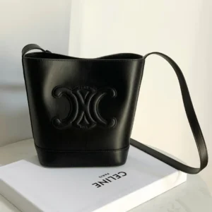 Celine Small Bucket Cuir Triomphe Brown Bucket Handbag 30x22x12cm