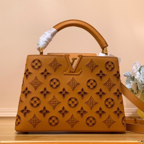 Untitled-design-2025-05-27T062643.207 Louis Vuitton LV Capucines BB Brown Raised Pattern Handbags 27x18x9cm