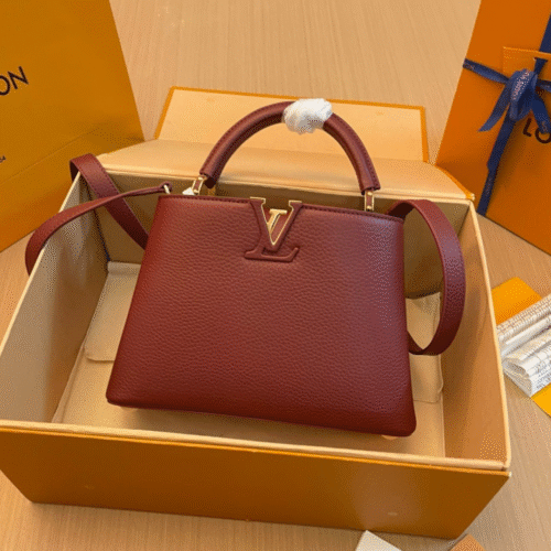 Untitled-design-2025-05-27T082349.192 Louis Vuitton LV Capucines Woman’s Dark Red Handbags 27x21x10cm