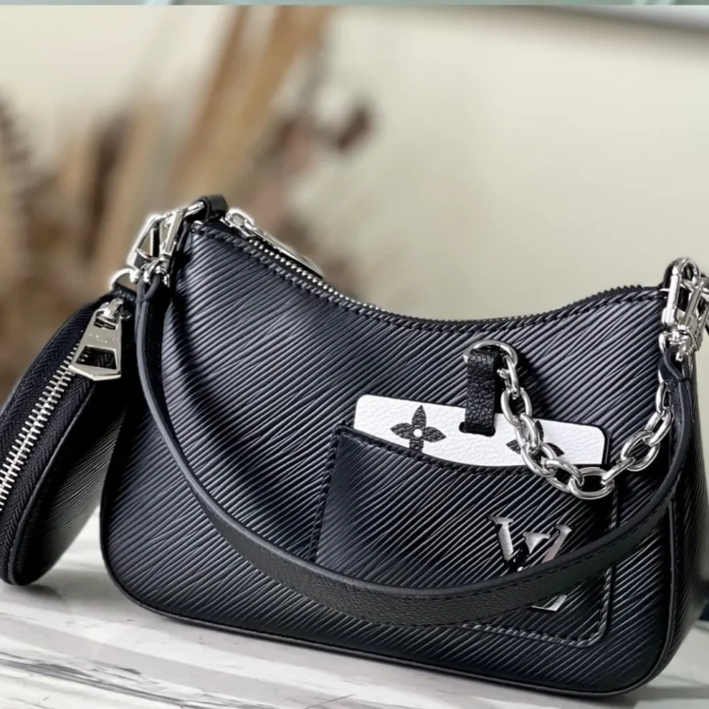 Louis Vuitton LV Marellini EPI Black Handbags 20cm