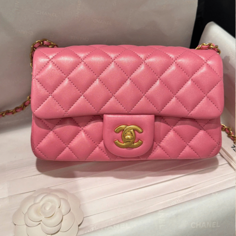 Chanel Classic Bell Bag Like Auth Handbags Bink Lock Gold Smooth Leather 20cm