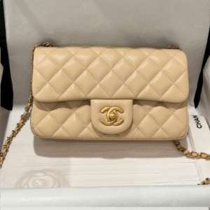 Chanel Classic Bell Bag 11 Handbags Beige Leather Lock Gold 20cm