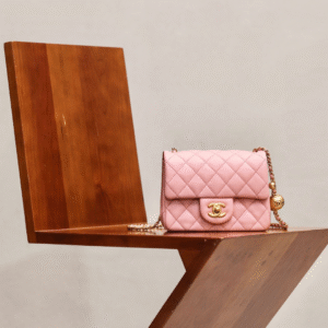 Chanel Classic Handbags Woman’s Purple Lock Silver 25cm