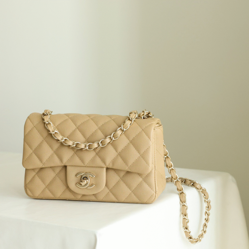 Chanel Classic 11 Handbag Flap Mini Woman’s Beige 20cm