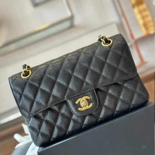 Untitled-design-2025-05-29T051925.480 Chanel Classic Handbags With Lock Gold Black Leather 23cm