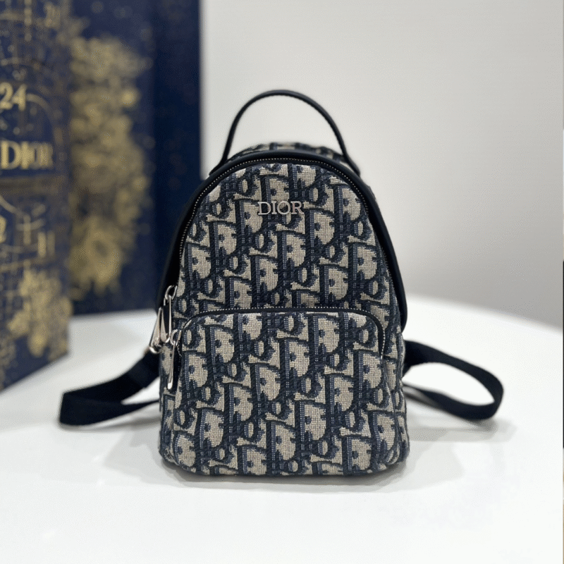 Dior Mini High-End Bag – Oblique Pattern Fabric (24x10x16cm)