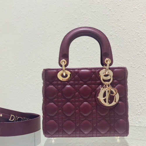 Untitled-design-2025-05-29T185355.331 Dior Lady ABC High-end Women’s Handbag, Dark Red, Soft Leather 20cm
