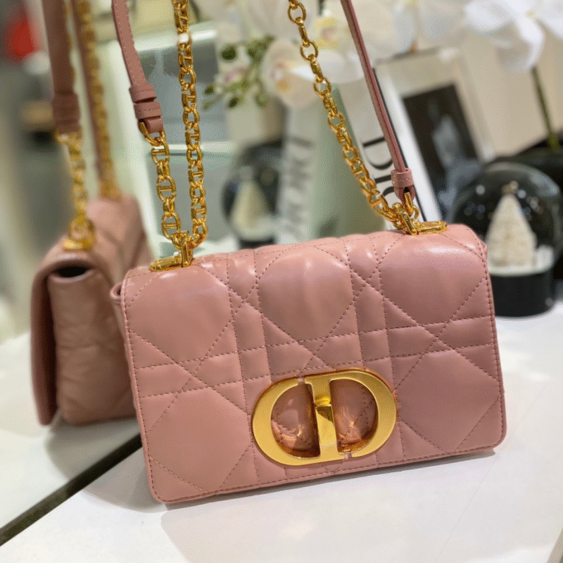Untitled-design-2025-05-29T224956.835 Dior Pink Plaid Super Quality Women’s Handbag with Gold Lock 25cm
