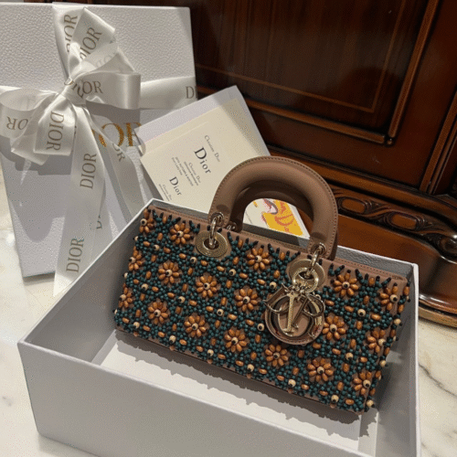 Untitled-design-2025-05-30T052042.642 Dior D-Joy Medium Handbag With Beaded Pattern Like Auth 26cm