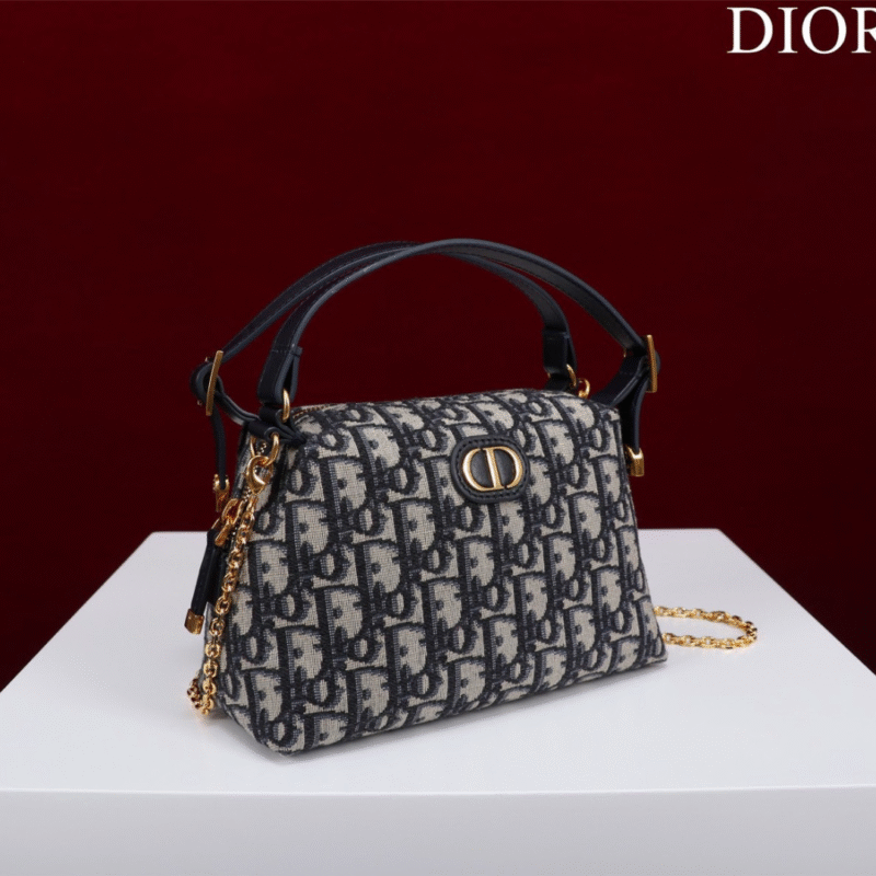 Dior Plaid Women’s Handbag, Glossy Leather, Replica 11 High Quality 20cm