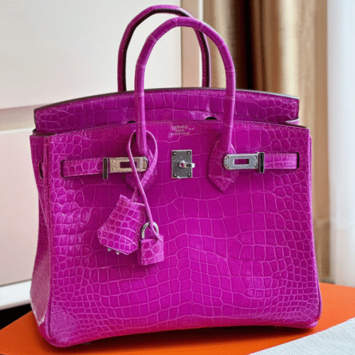 Untitled-design-2025-05-30T205417.647 Hermes Birkin 25 Purple Genuine Crocodile Leather Palladium Hardware
