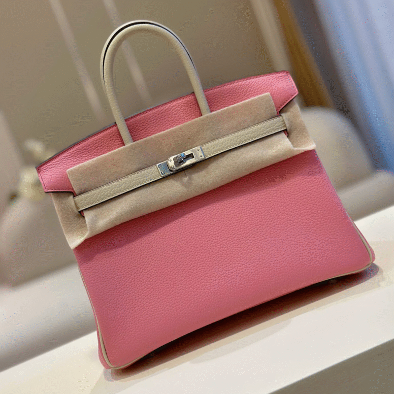 Hermes Birkin 25 Pink/Beige Customize Palladium Hardware
