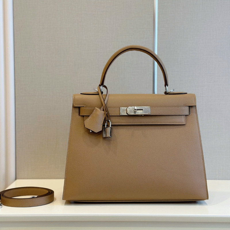 Hermes Kelly 28 Epsom Brown Palladium Hardware