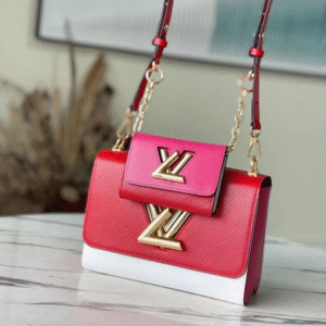 Louis Vuitton LV Twist Mix Pink Red Handbags Cowhide Leather 24cm