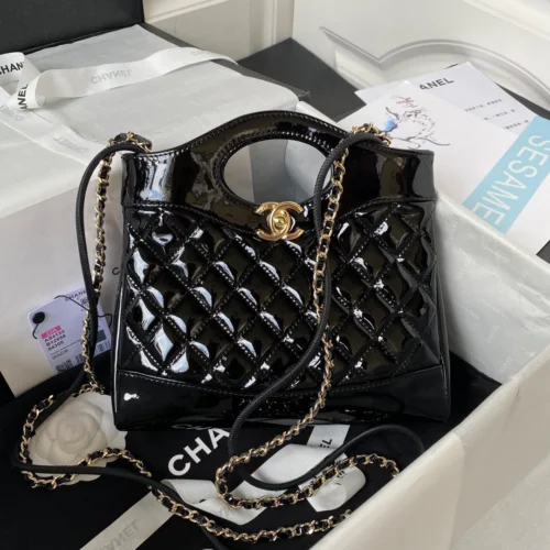 Untitled-design-2025-06-03T055807.729 Chanel Mini Shopping Bag Handbags Shiny Leather Lock Gold 31cm