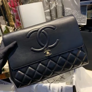 Chanel Shopping Handbags Woman’s Black Leather 33x23x11cm