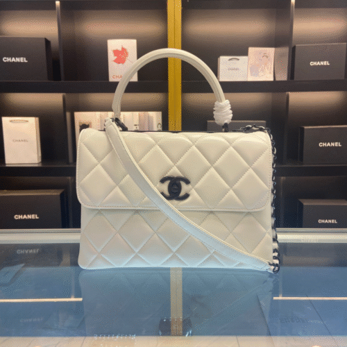 Untitled-design-2025-06-04T054251.577 Chanel Trendy White Smooth Leather With Lock Black Handbags 25cm