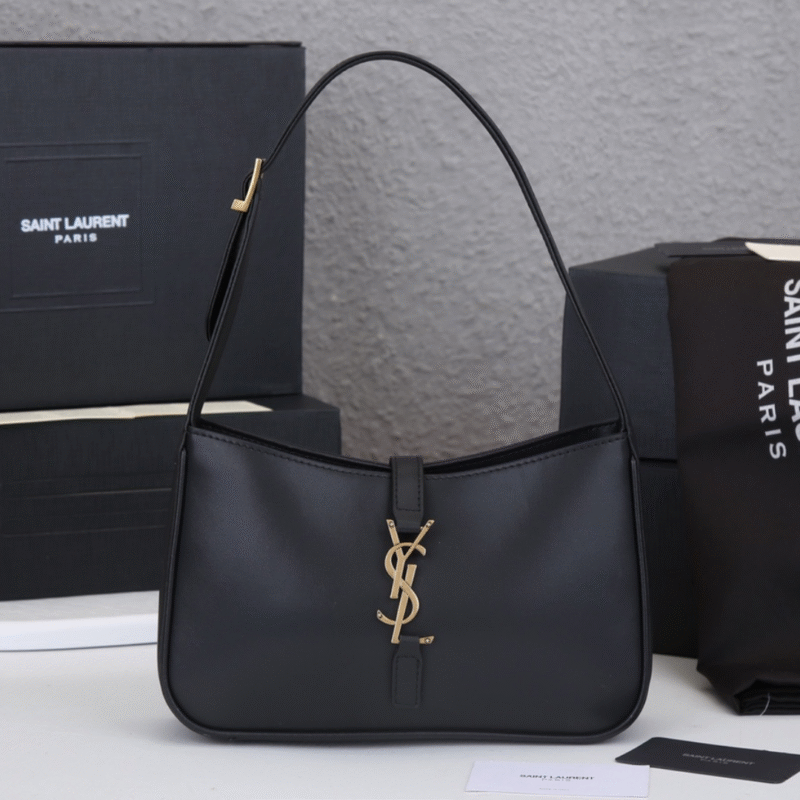 Saint Laurent Smooth Calfskin Le 5 A 7 Mini Hobo Black