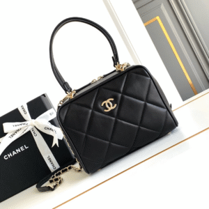 Chanel Black Quilted Lambskin Leather Bag