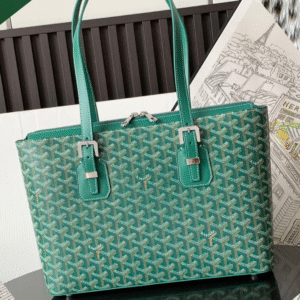 Untitled-design-2025-07-18T085729.189 Goyard Green Goyardine Canvas & Chevroches Calfskin Saint Louis PM Tote