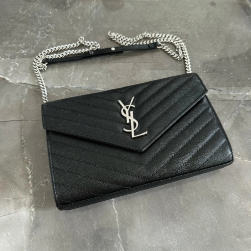 YSL Woc black with sliver hardware