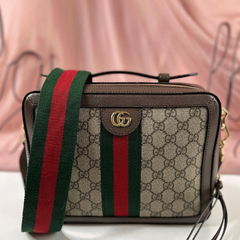 Gucci Brown Small GG Supreme Ophidia Bag