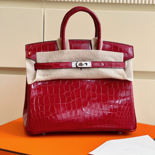 Untitled-design-2025-09-29T063115.491 Hermes Birkin 25 Red Genuine Crocodile Leather Palladium Hardware