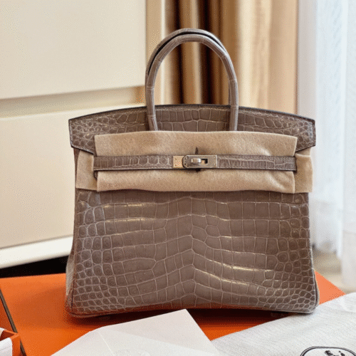Untitled-design-2025-09-29T063407.592 Hermes Etoupe Birkin 25 Porosus Genuine Crocodile Leather Palladium Hardware