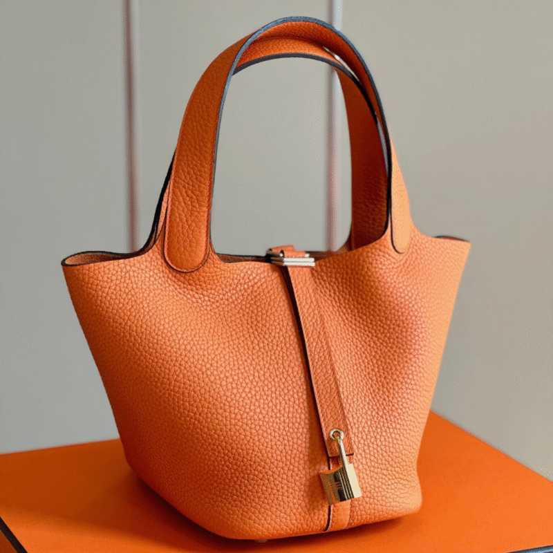 Hermes Picotin 18 Orange Togo Leather Gold Hardware