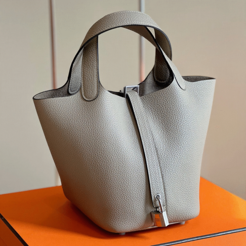 Hermes Picotin 18 Gray togo leather Sliver Hardware