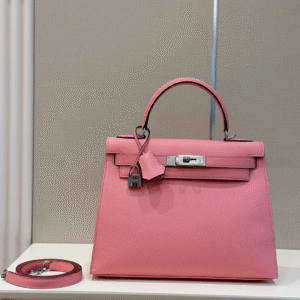 Hermes Kelly 28 Rose Pink Epsom Leather Palladium Hardware