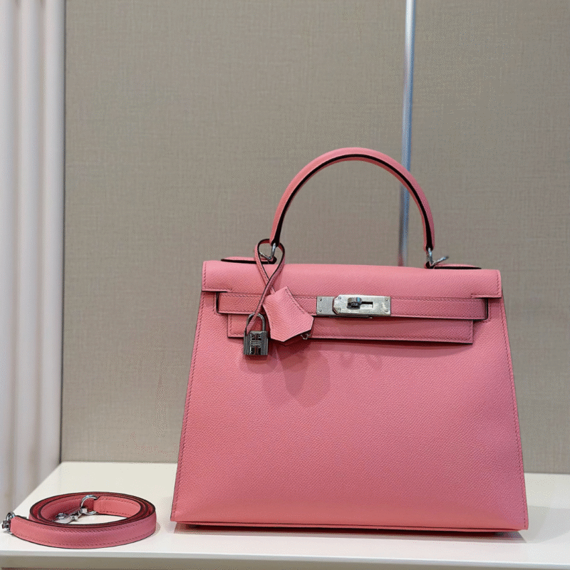 Hermes Kelly 28 Rose Pink Epsom Leather Palladium Hardware