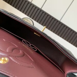 Chanel Charm Like Auth Handbag Sheepskin Black Lock Gold 25x16x7cm