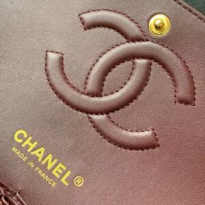 Chanel Charm Like Auth Handbag Sheepskin Black Lock Gold 25x16x7cm