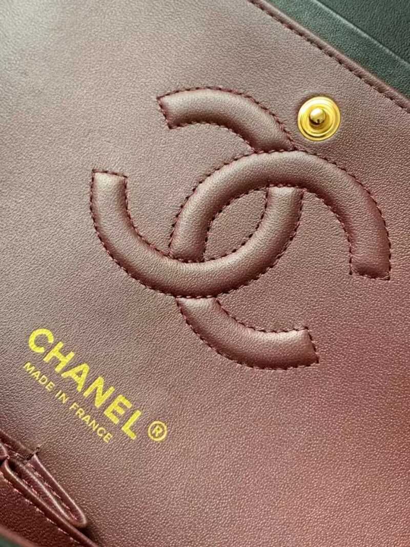 Chanel Charm Like Auth Handbag Sheepskin Black Lock Gold 25x16x7cm