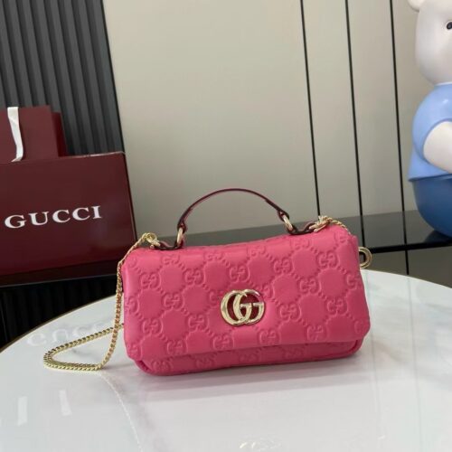 GG Milano Small leather shoulder bag in pink