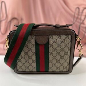 Gucci Brown Small GG Supreme Ophidia Bag