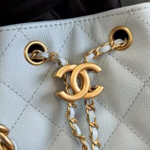 CHANEL 25 HANDBAG 30 IN LGITH BLUE CAVIER GOLD HARDWARE