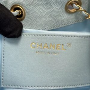CHANEL 25 HANDBAG 30 IN LGITH BLUE CAVIER GOLD HARDWARE