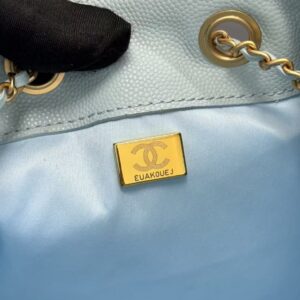 CHANEL 25 HANDBAG 30 IN LGITH BLUE CAVIER GOLD HARDWARE