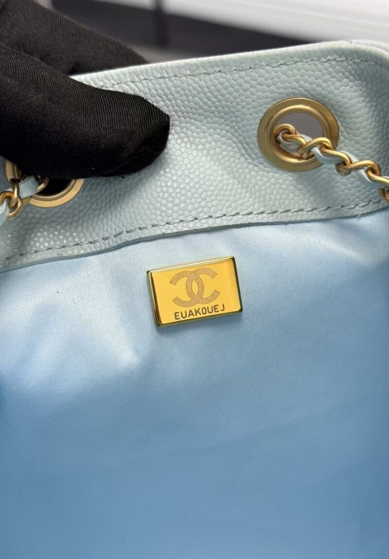 CHANEL 25 HANDBAG 30 IN LGITH BLUE CAVIER GOLD HARDWARE